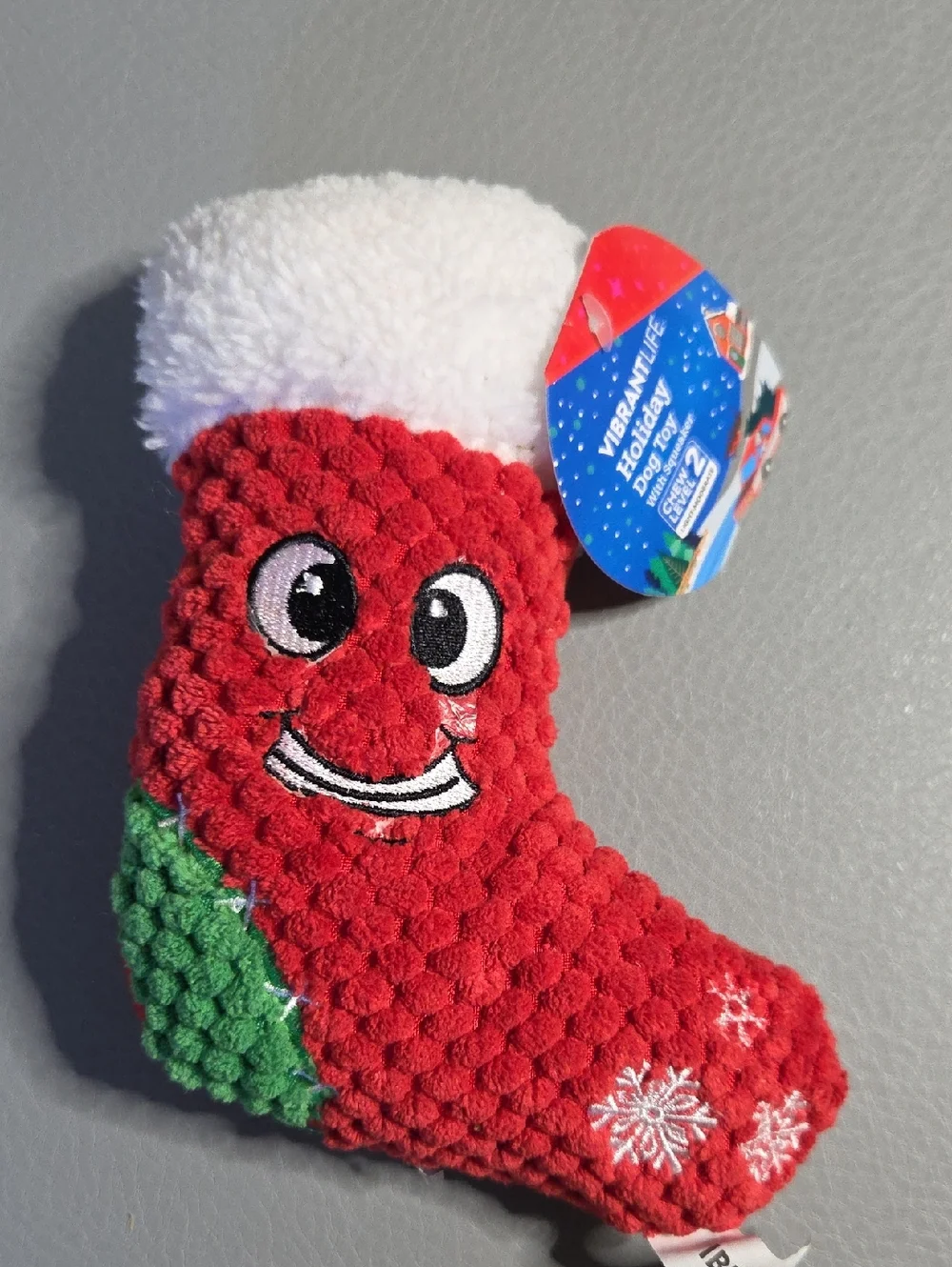 Holiday Plush Dog Toys - Red, Brown, Green